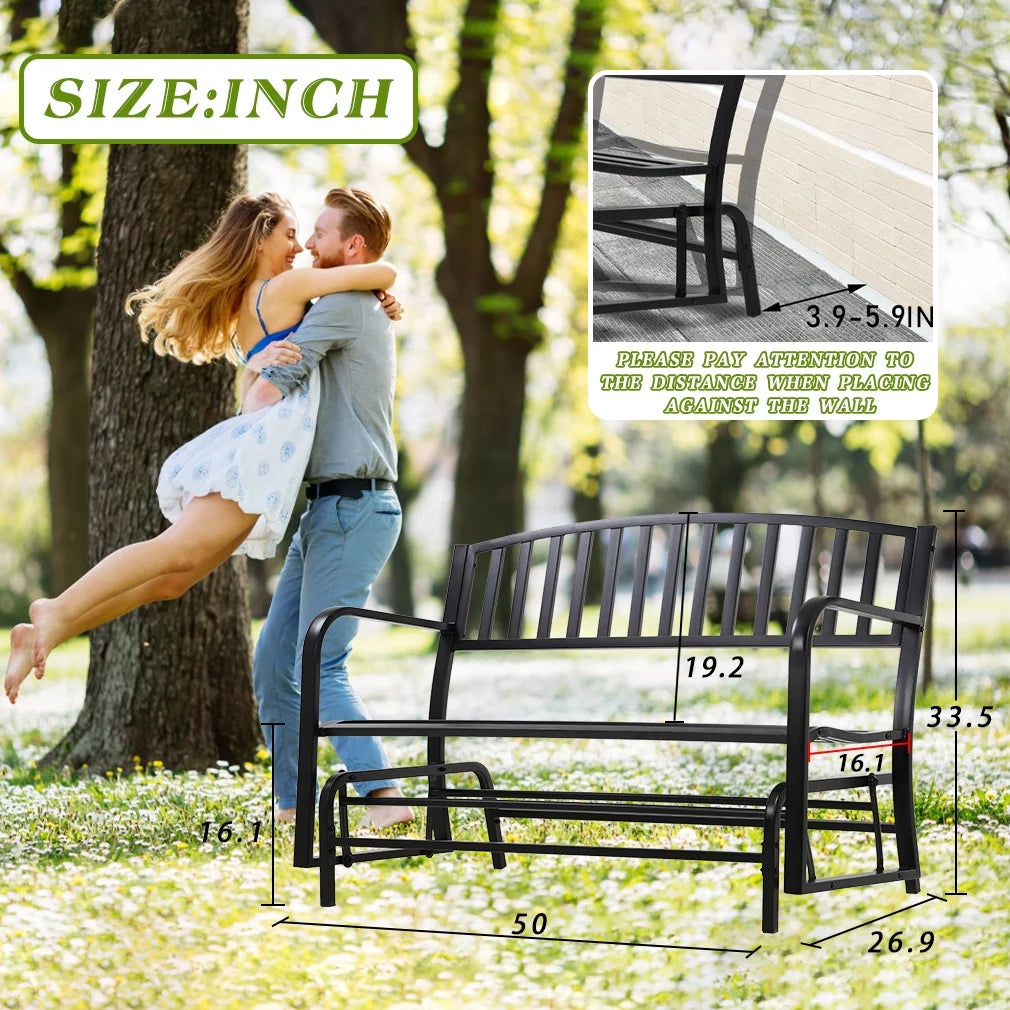 Patio Glider Bench with Cushion Q88276