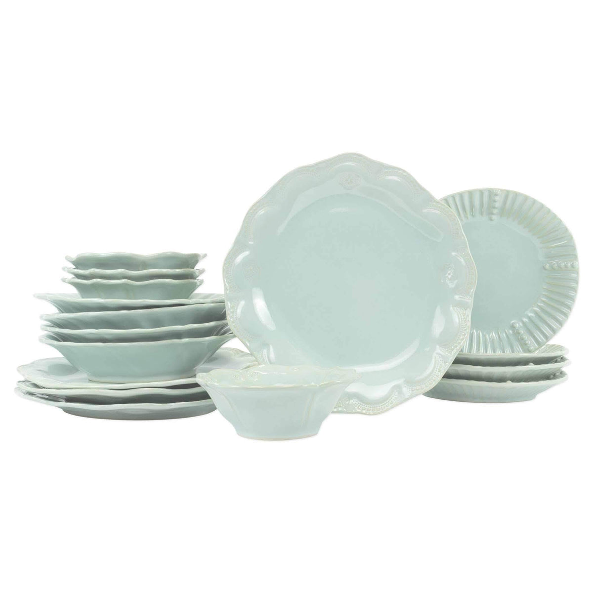 16-Piece Aqua Stone Place Setting G513