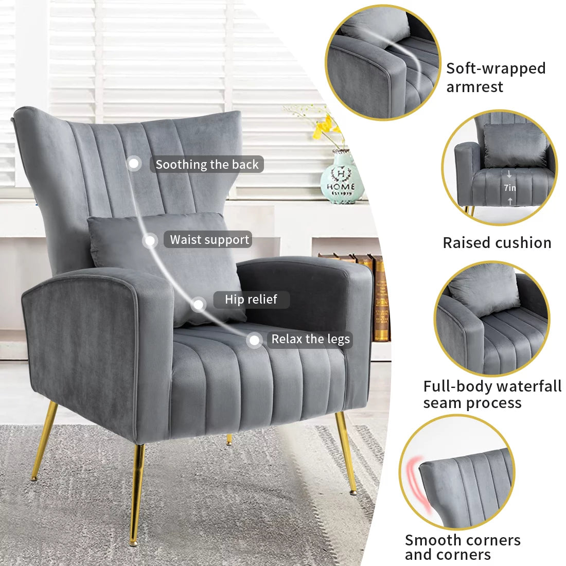 Velvet Accent Chair M972125