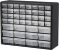 26 Drawer Plastic Parts Storage Cabinet, Black, Pack of 2 P37876