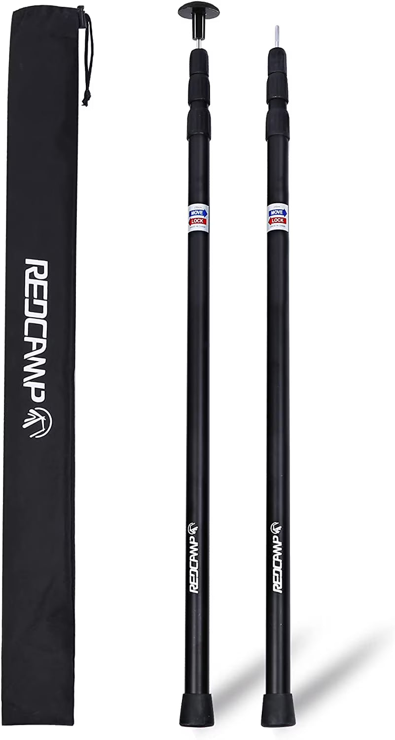 Aluminum Tarp Poles, Set of 2, Telescoping, Black A5201