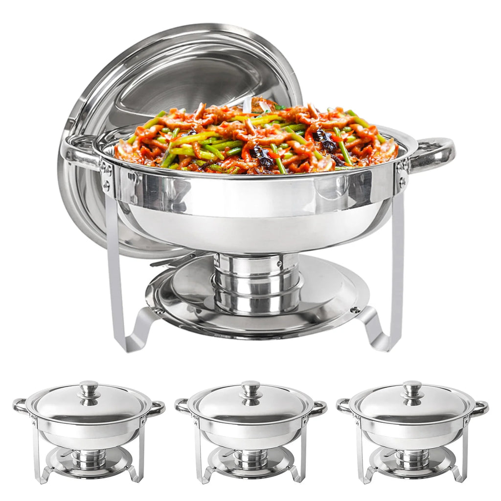 5Qt 4-Pack Stainless Steel Chafing Dish Buffet Set S638411