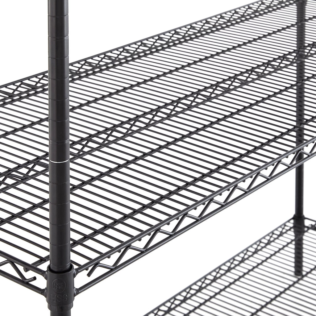 4 Shelf Heavy Duty Wire Shelf Unit Black J763
