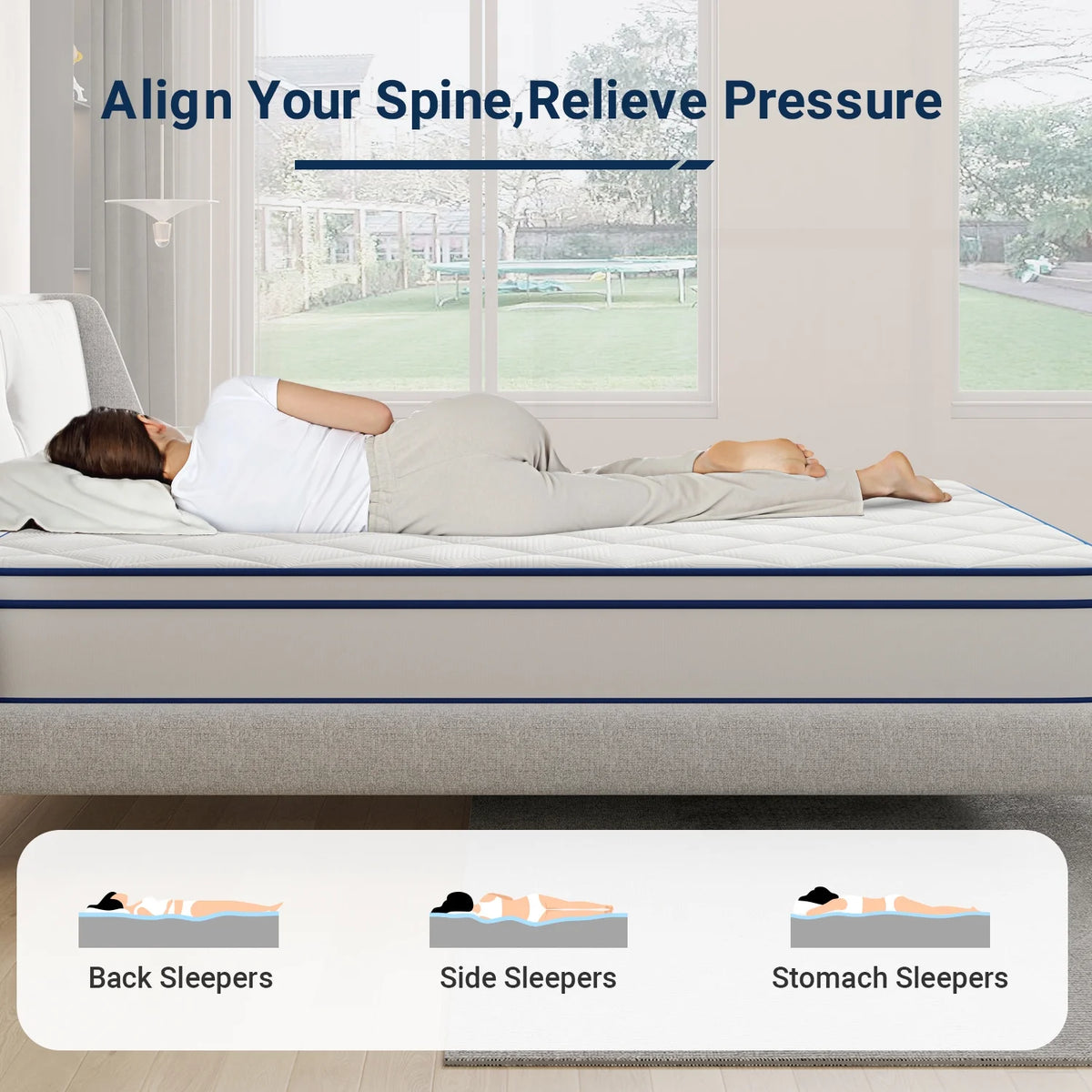 10 inch Gel Memory Foam Hybrid Mattress Queen Size J932993