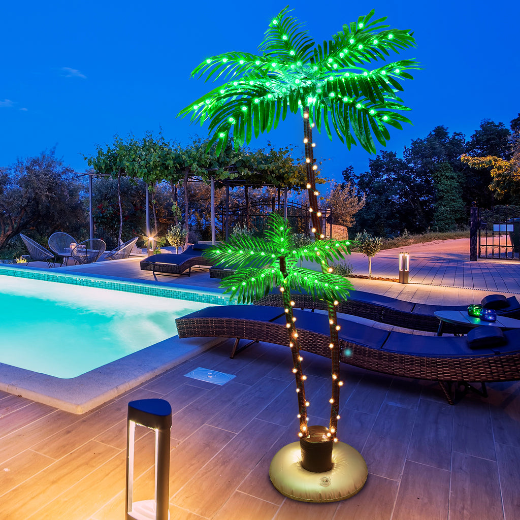 Solar Artificial Palm Tree 6Ft Lighted with 8 Modes R1005