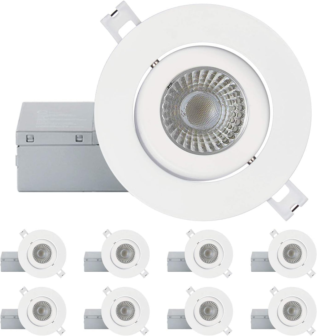 4 Inch 16 Pack Ultra-Thin Adjustable LED Recessed Lighting, 10 Watts, 750lm, Dimmable, 3000K Warm White Q87944