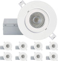 4 Inch 16 Pack Ultra-Thin Adjustable LED Recessed Lighting, 10 Watts, 750lm, Dimmable, 3000K Warm White Q87944