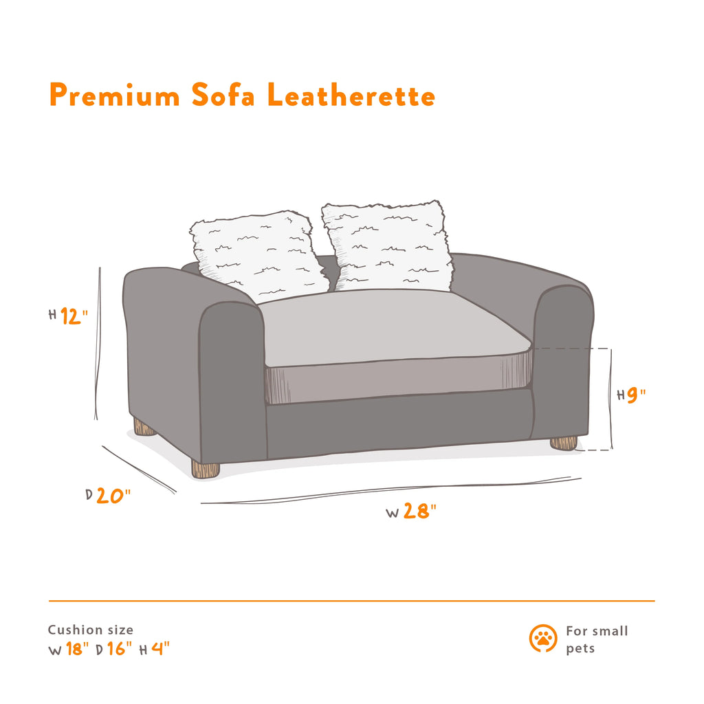 Medium Leatherette Pets Sofa R5187