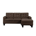 Brown Linen Sectional Sofa Y4004