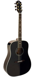 Black Solid Top Dreadnought Steel String Acoustic Guitar E398