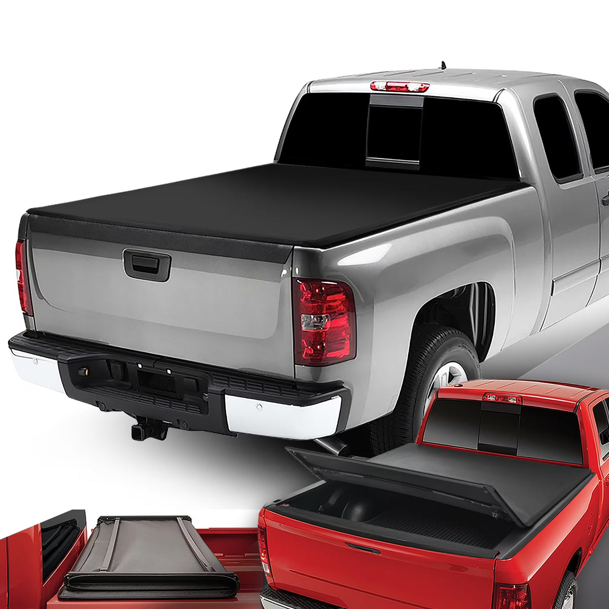 Tri-Fold Adjustable Soft Top Tonneau Cover I4356