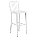 White Metal Indoor-Outdoor Barstool F329298
