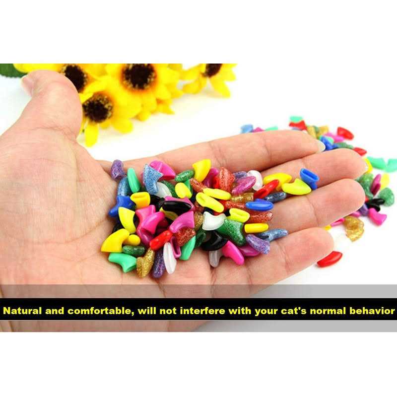 Cat Nail Caps with Glue and Applicators T429