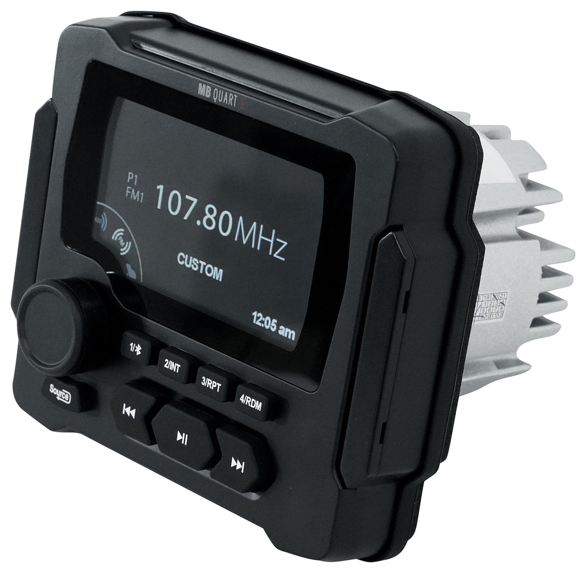 Marine Receiver with Bluetooth and 4 8" Black LED Speakers B4447