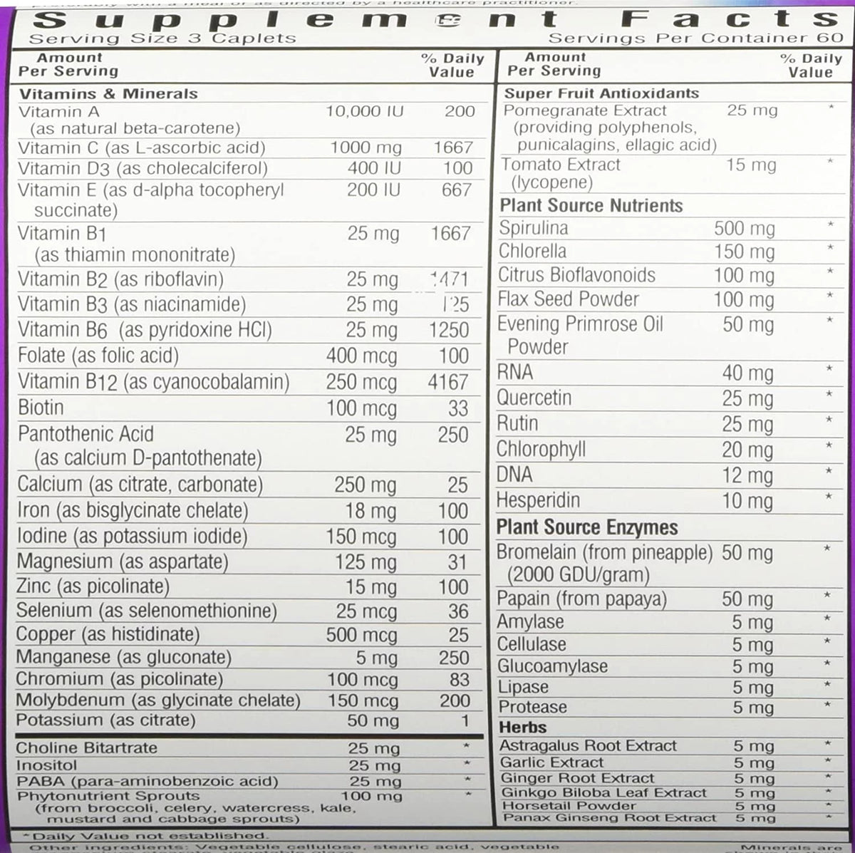MultiNutrient Formula with Iron 180 Count N542