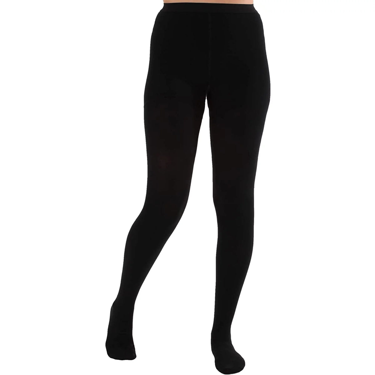 Womens Opaque Compression Pantyhose 20-30mmHg Black Large K479064