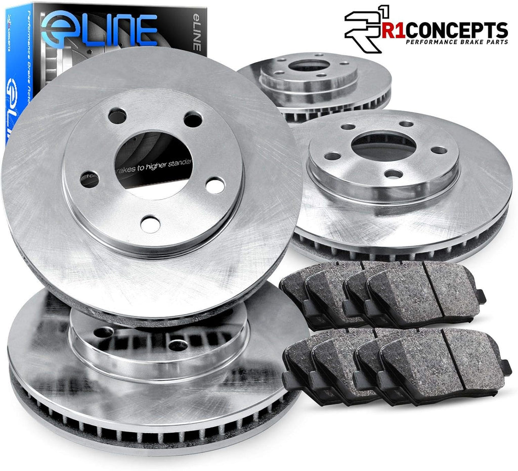 R1 Concepts eLine Replacement Brake Rotors Kit & Semi-Met Brake Pads S86404
