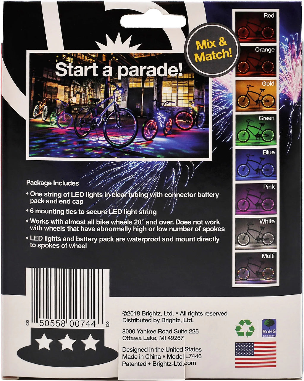 Patriotic LED Wheel Lights F1442