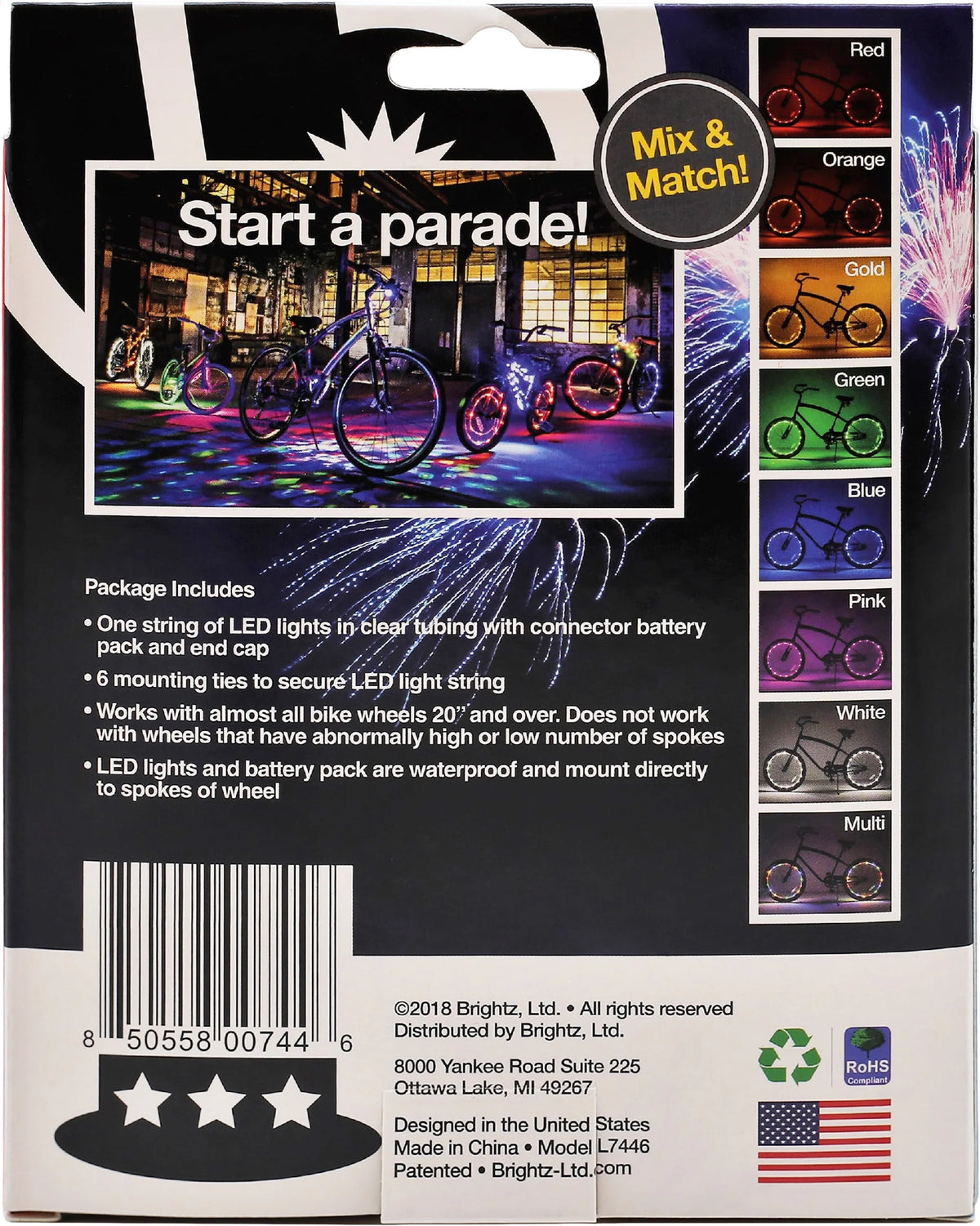 Patriotic LED Wheel Lights F1442