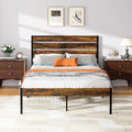 Black Full Size Metal Bed Frame with Headboard and Footboard I759