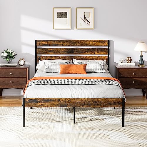 Black Full Size Metal Bed Frame with Headboard and Footboard I759