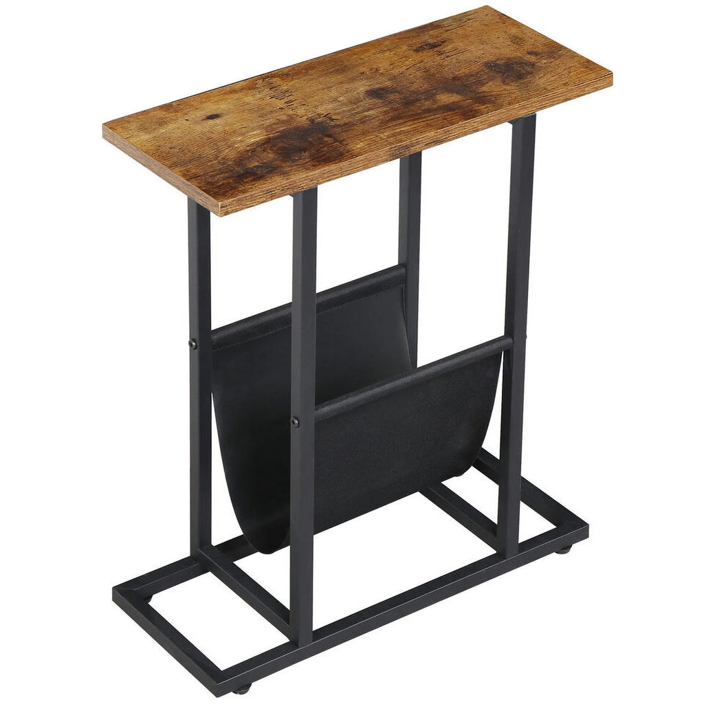 Narrow End Table with Side Pocket P304