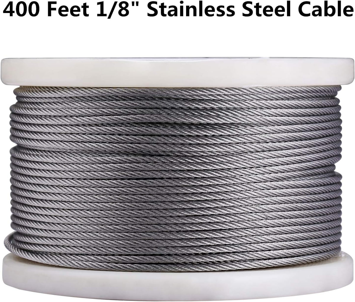 1/8 Stainless Steel Aircraft Wire Rope, 7 x 7 400 Feet T 316 Marine Grade G37918