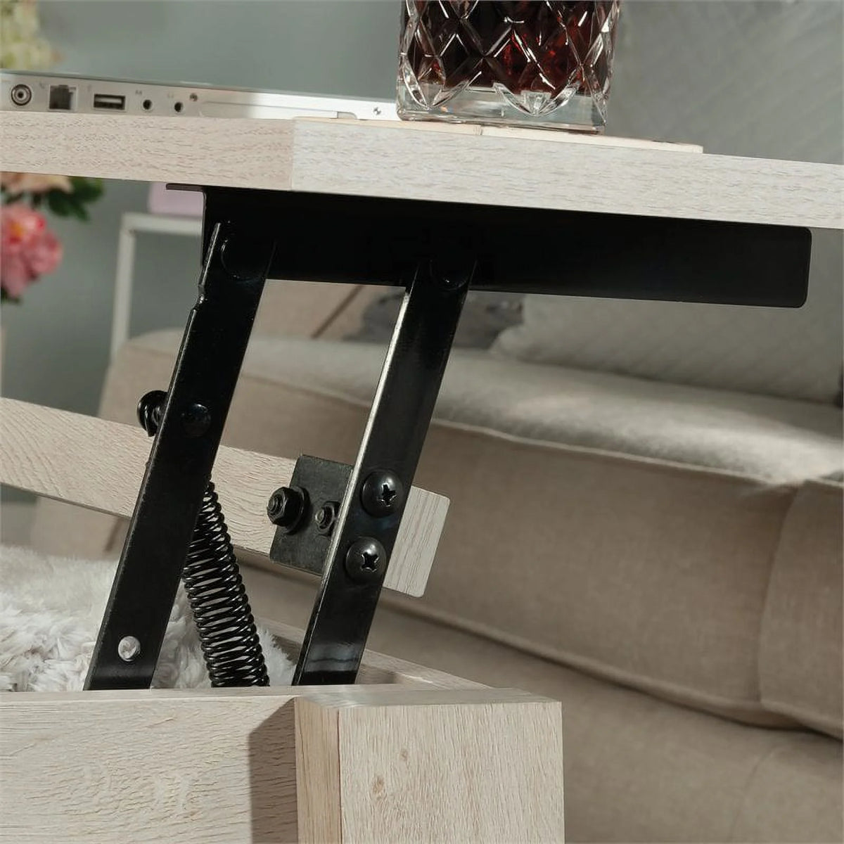 Wood Rectangular Lift-Top Storage Coffee Table T201154