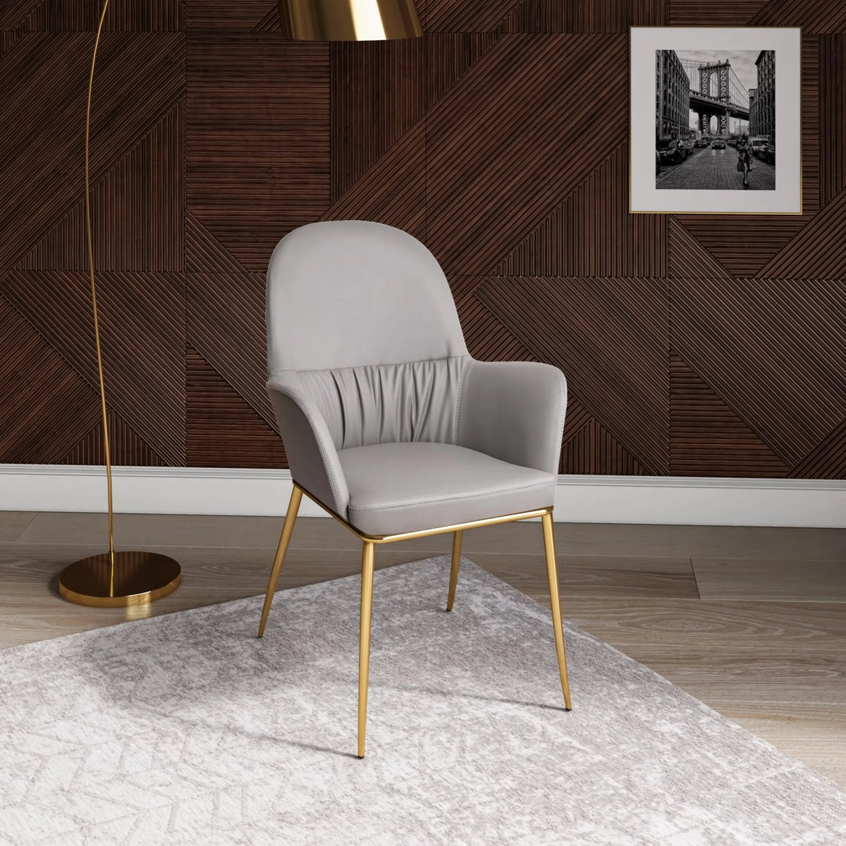 Grey Leatherette Accent Chair D947