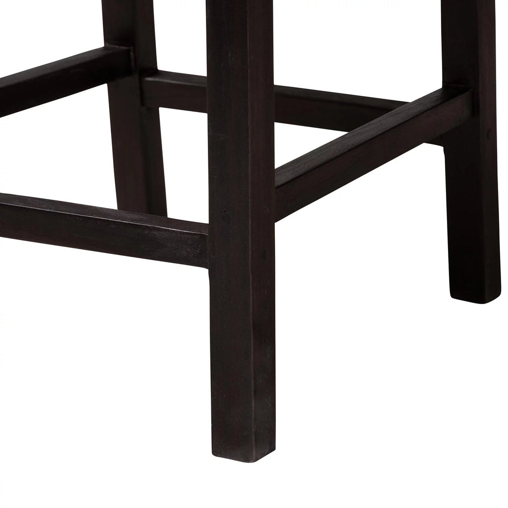 Dark Brown Mahogany Wood and Seagrass Counter Stool D58360