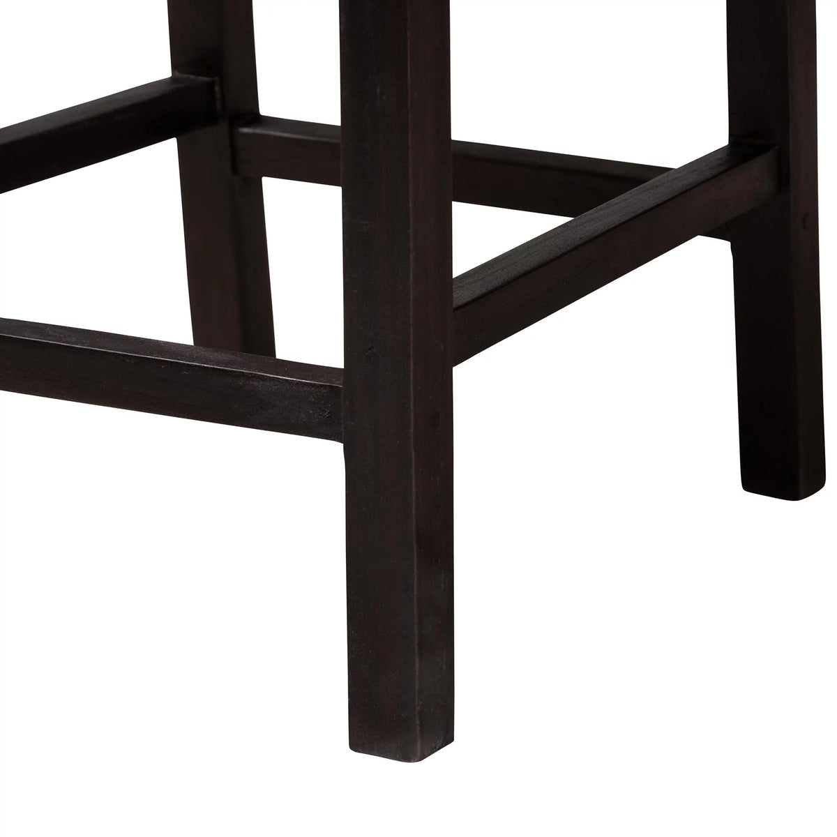 Dark Brown Mahogany Wood and Seagrass Counter Stool D58360
