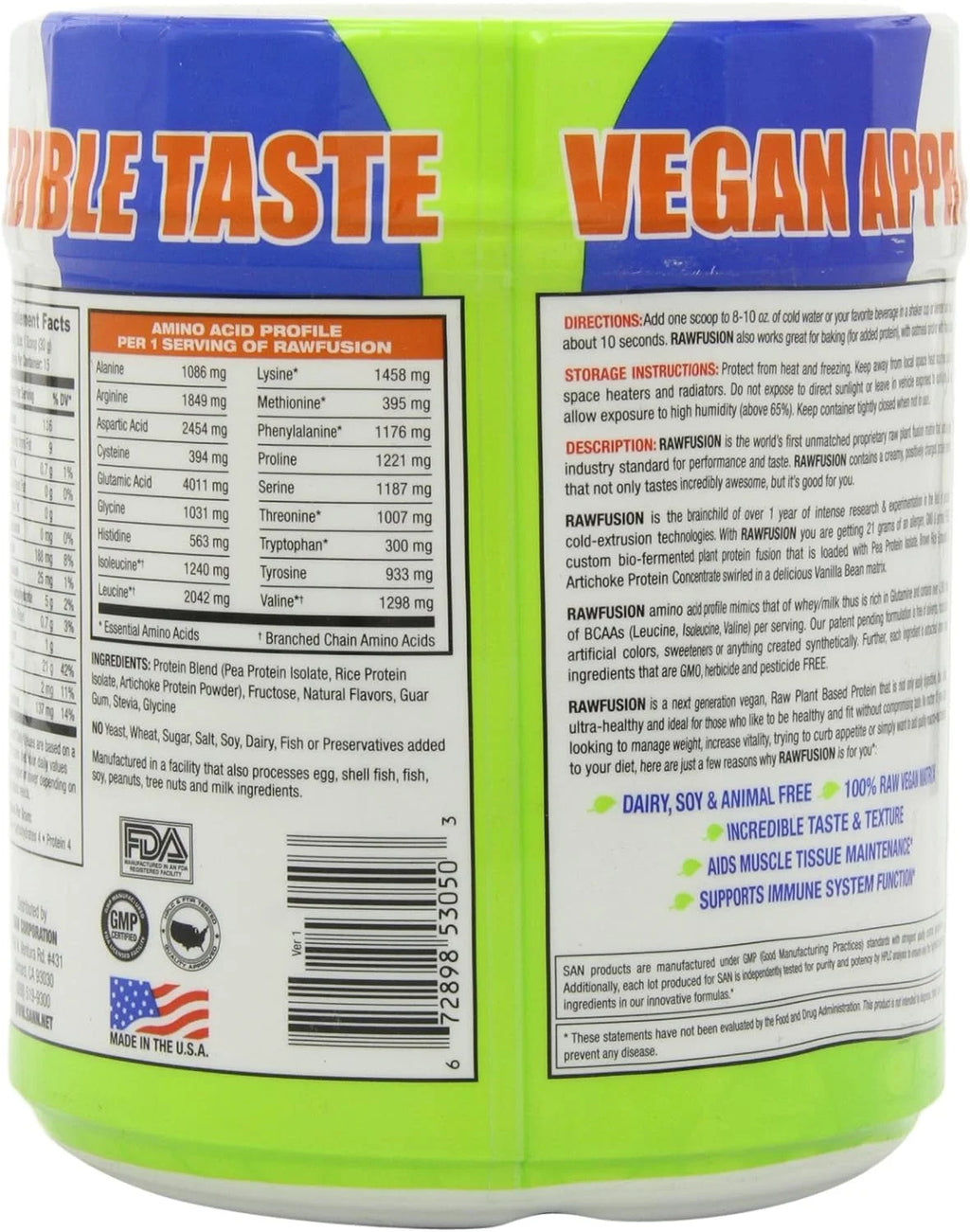 Plant Base Protein Vanilla Bean 15 Servings A8206