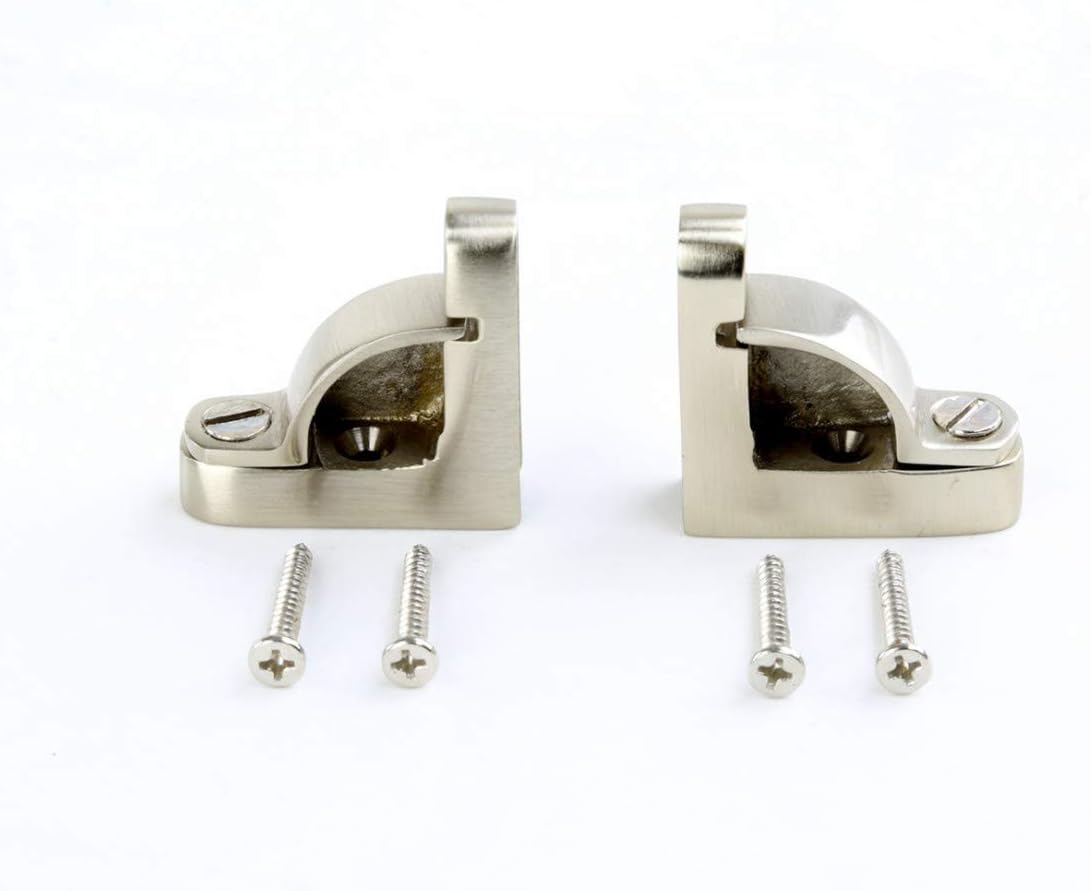 Brushed Satin Nickel Carpet Runner Rod Set 39 5/8 Inches L 1/2 Inch Dia Brass Tubes with Holder Bracket Hardware H4718
