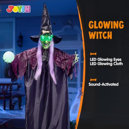 78" Hanging Witch Halloween Decoration with Light Up Eyes A8191