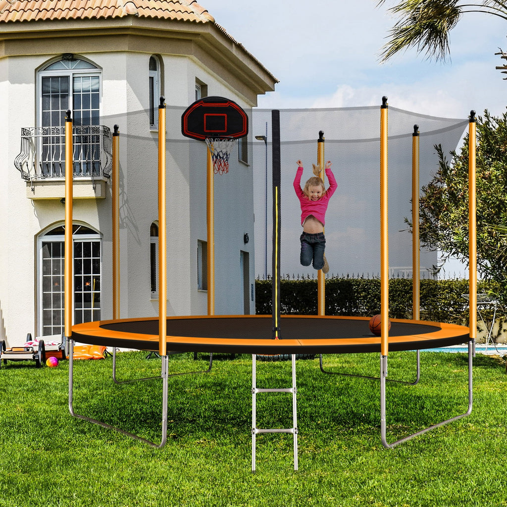 Trampoline 10ft with Basketball Hoop and Ladder Z726