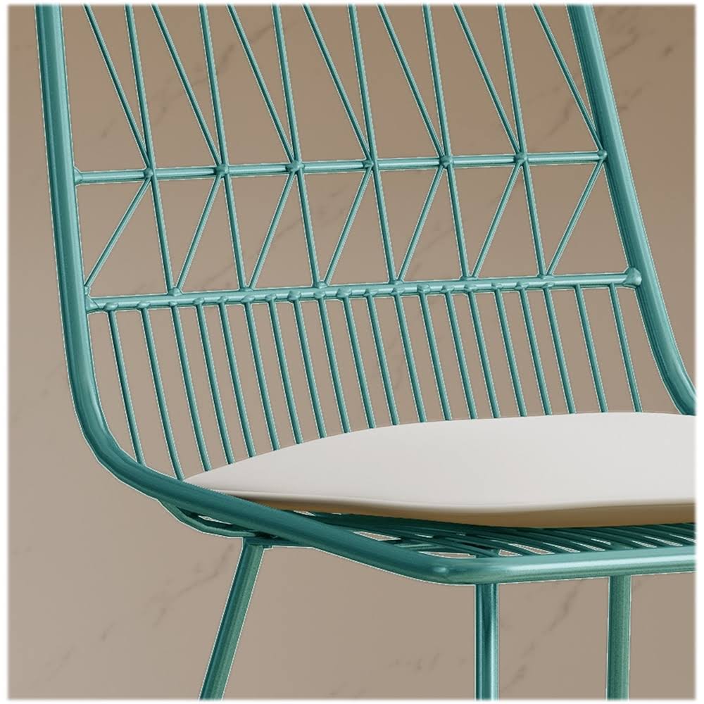 Teal Geometric Iron Cafe Stools (Set of 2) F93539