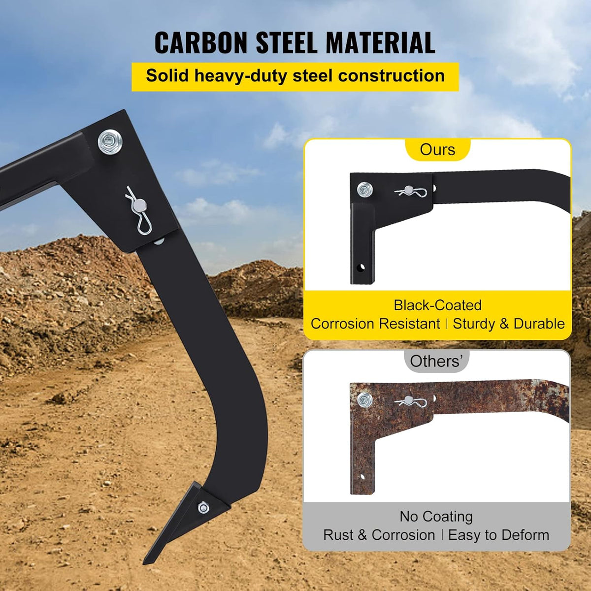 16" Shank Length Box Scraper Shank with 2 Locating Pins and 2 Plough Tips Z793