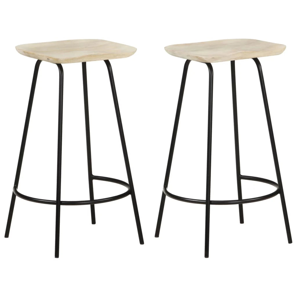Solid Mango Wood Bar Stools 2 pcs V141