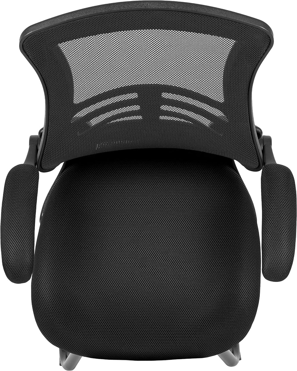 Black Mesh Sled Base Side Reception Chair with Arms N693
