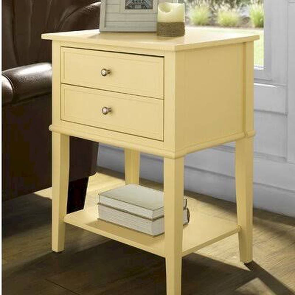 2 Drawer End Table Yellow Black N841
