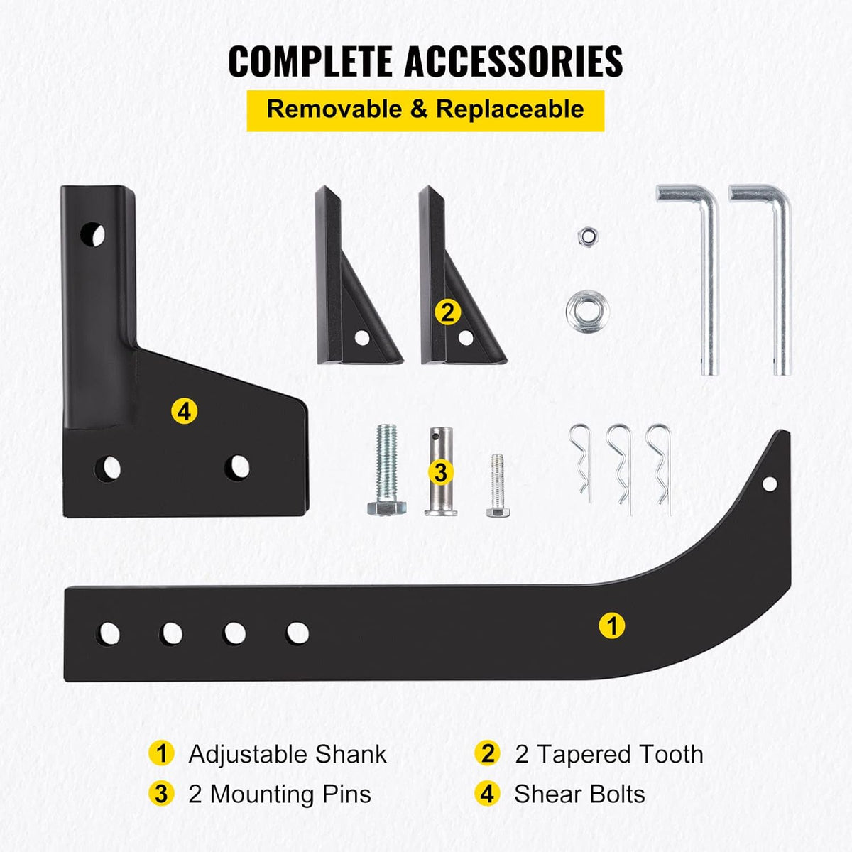 16" Shank Length Box Scraper Shank with 2 Locating Pins and 2 Plough Tips Z793