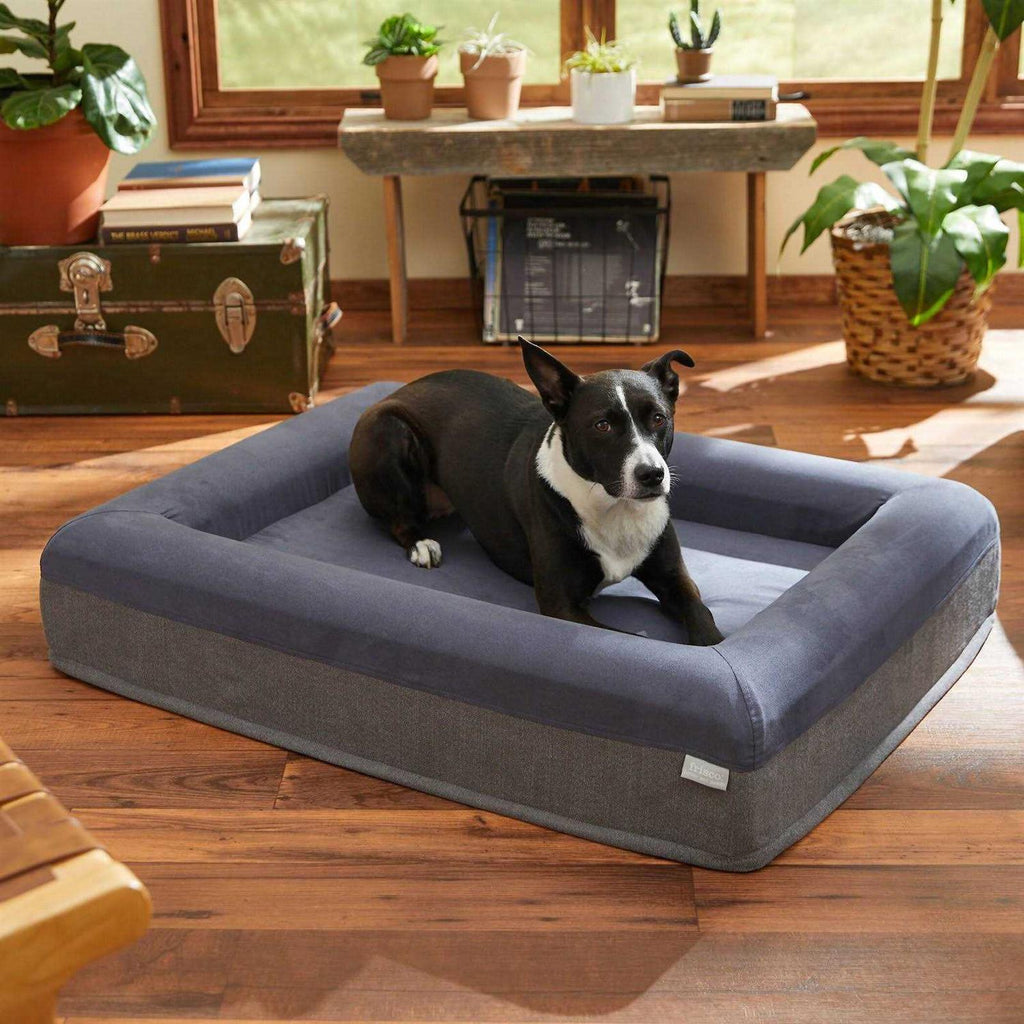 Orthopedic Rectangular Bolster Cat Dog Bed with Removable Cover M735