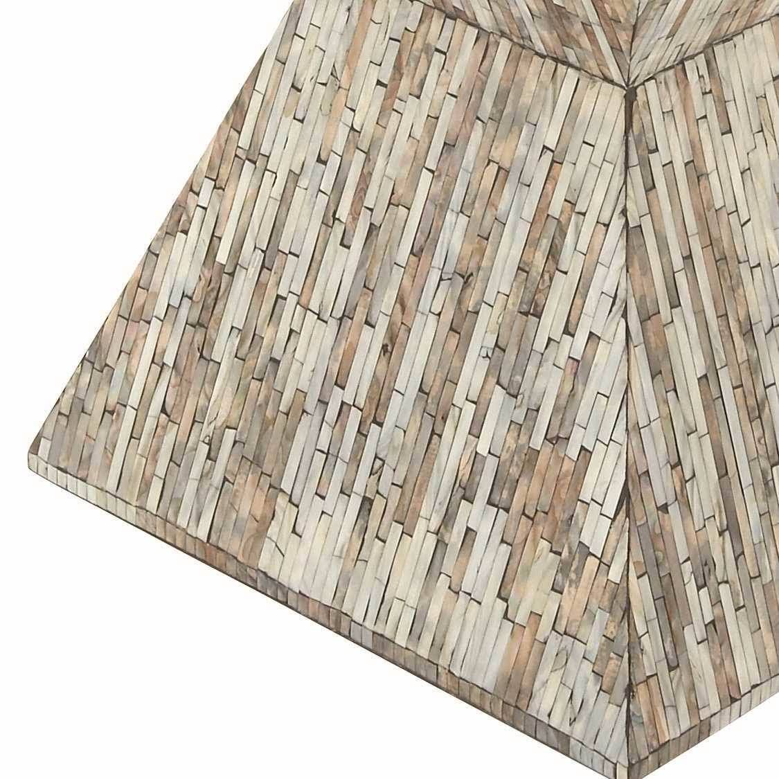 Wood Shell Inlay Accent Table E9017
