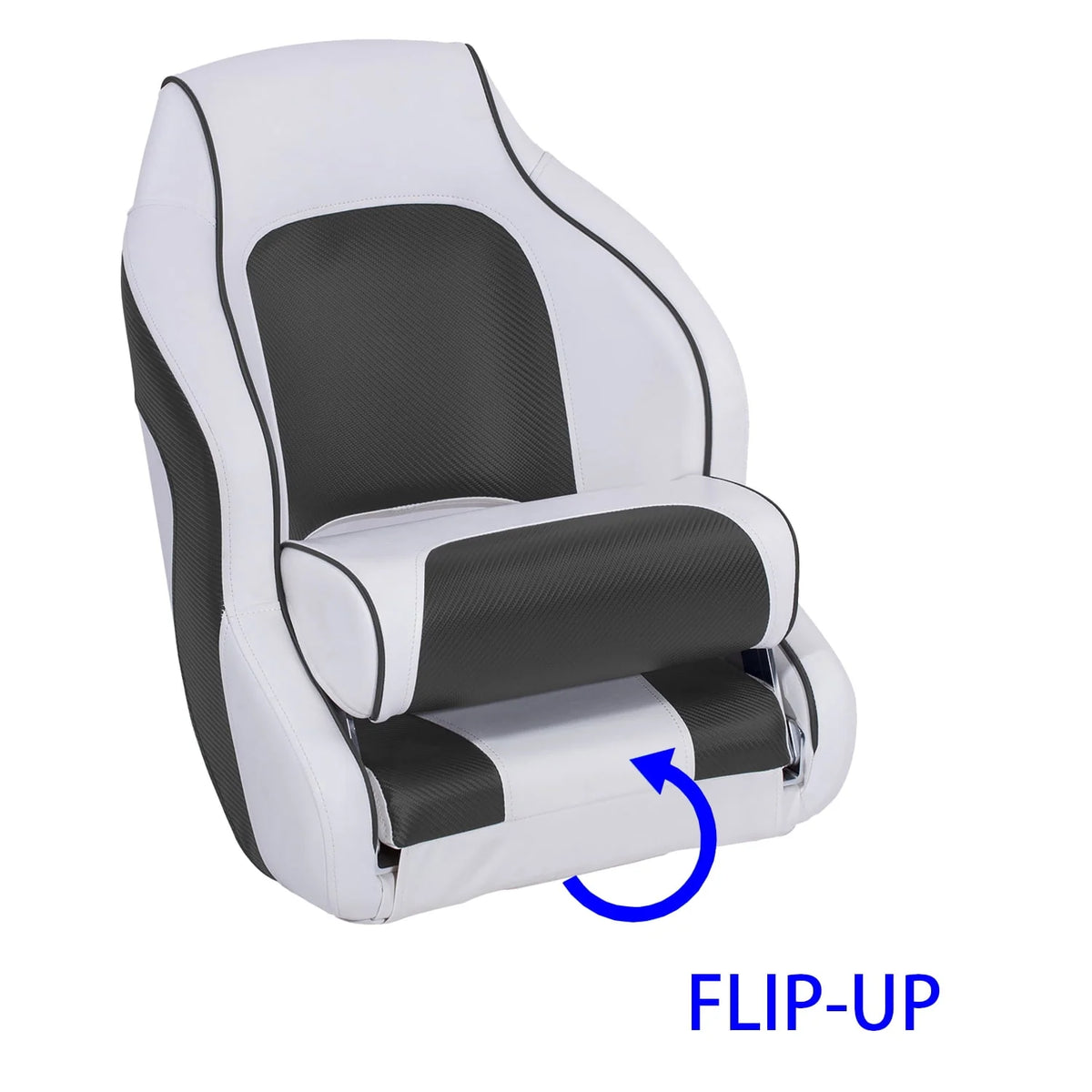 Charcoal Black Flip Up Boat Seat with Cover Q27085