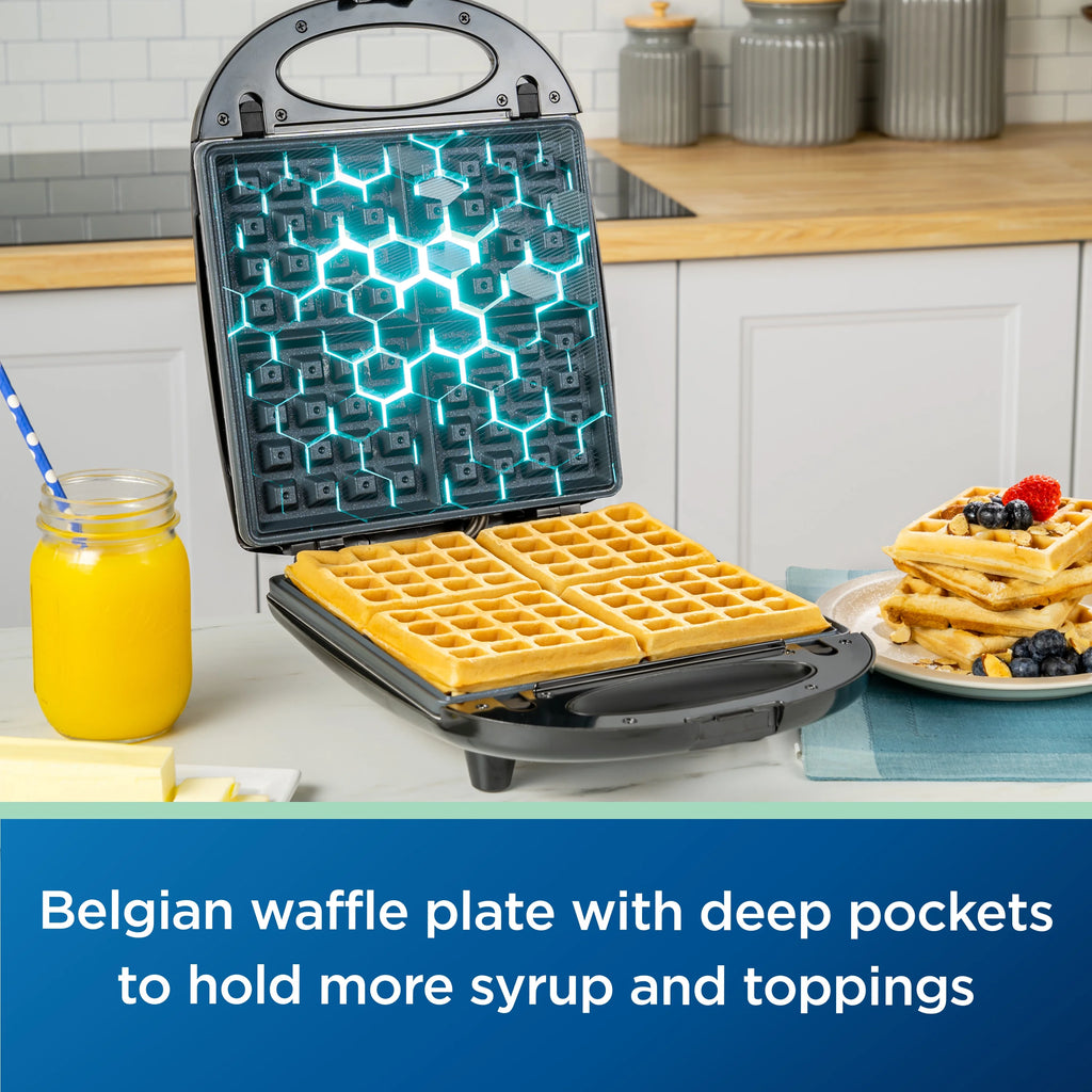2-in-1 Grill with Interchangeable Grill & Waffle Plates G981