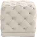 Cream Velvet Ottoman Z9003