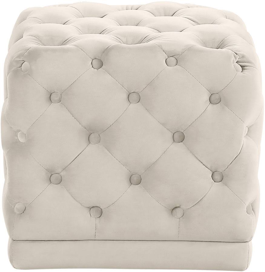 Cream Velvet Ottoman Z9003