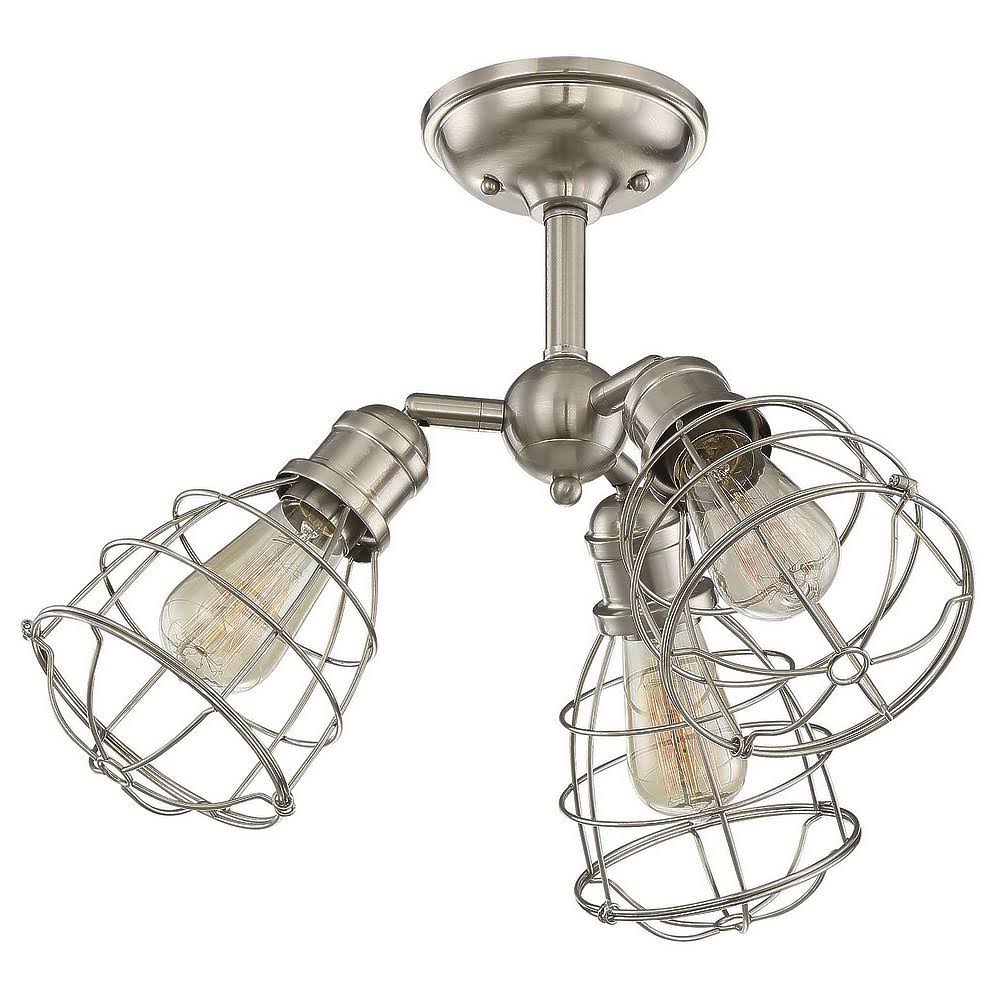 Satin Nickel 3 Light Adjustable Semi-Flush N19649