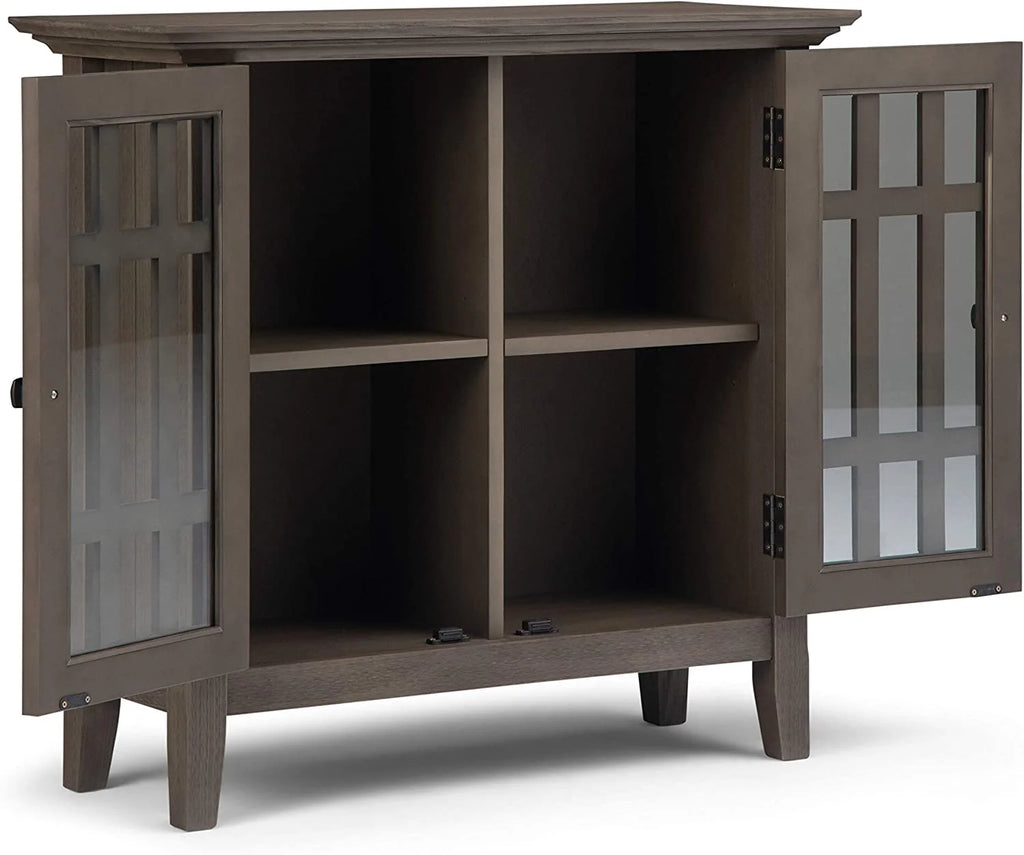32 inch Wide Low Storage Media Cabinet with 2 Tempered Glass Doors S69082