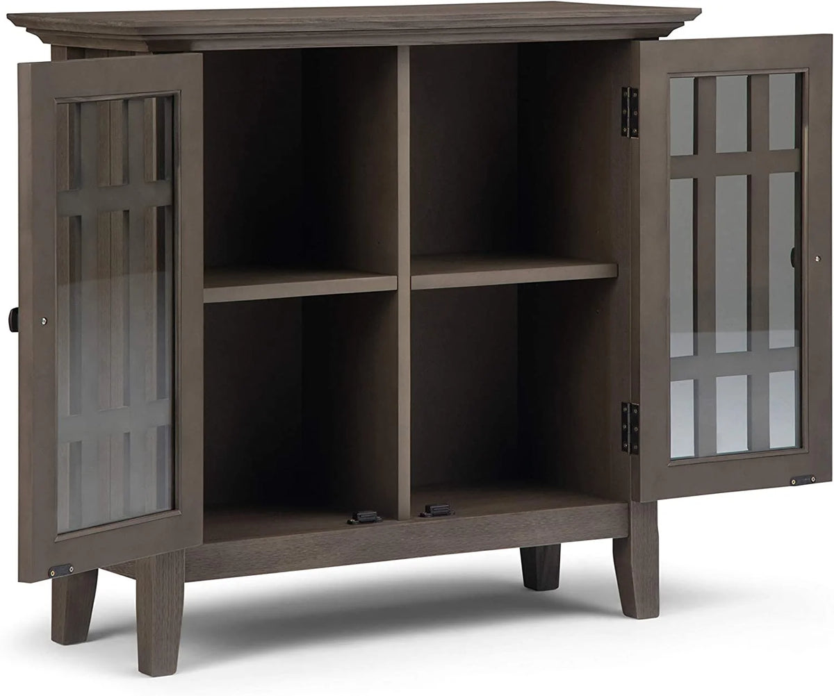 32 inch Wide Low Storage Media Cabinet with 2 Tempered Glass Doors S69082